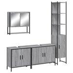 vidaXL Ensemble de meubles de salle de bain 4 Pièces Sonoma gris