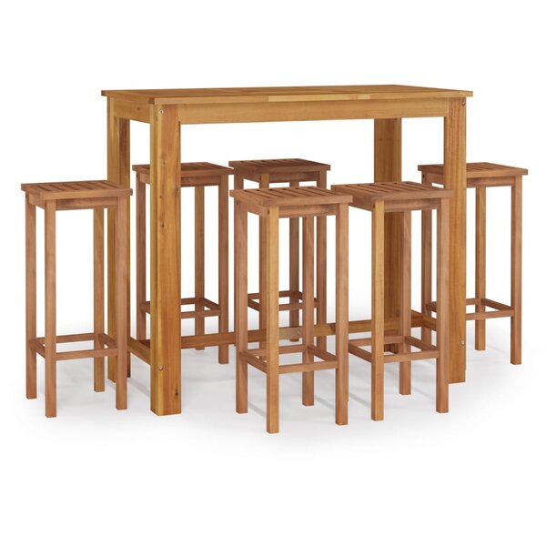 vidaXL Ensemble de bar de jardin 7 Pièces bois d'acacia solide