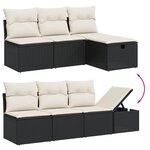 vidaXL Salon de jardin 9 Pièces avec coussins noir résine tressée