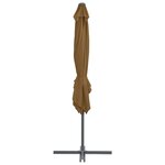 vidaXL Parasol de jardin en porte-à-faux avec mât en acier taupe
