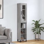 vidaXL Buffet haut Sonoma gris 34 5x34x180 cm Bois d'ingénierie