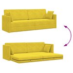 vidaXL Canapé-lit au sol 2-en-1 Jaune 213x144x60 cm Velours