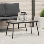 Table basse vidaXL Noir 90x45x42 cm en Poly Rattan