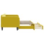 vidaXL Lit de jour avec gigogne et tiroirs jaune 90x200 cm velours