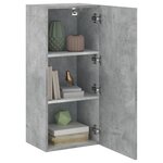 vidaXL Meuble TV mural gris béton 40 5x30x90 cm bois d'ingénierie