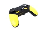 Ovegna p01: manette de jeux sans fil pour playstation 4 android et pc  gamepad  bluetooth  double vibration  batterie lithium rechargeable 1000mah  haut-parleur prise jack (yellow)