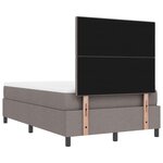 vidaXL Lit à ressorts avec matelas et banc taupe 120x190 cm tissu
