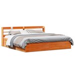 vidaXL Cadre de lit et tête de lit cire marron 180x200 cm bois de pin