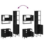 vidaXL Ensemble de meubles salle de bain 3 Pièces noir bois d'ingénierie