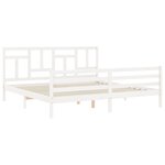 vidaXL Cadre de lit avec tête de lit blanc 200x200 cm bois massif