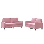 vidaXL Ensemble de canapés 2 Pièces avec coussins Rose Velours