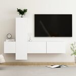 vidaXL Ensemble de meubles TV 3 Pièces Blanc Bois d'ingénierie