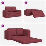 vidaXL Canapé Lit de Sol 2-en-1 Rouge Vin 148x71x83 cm Tissu