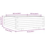 vidaXL Jardinière blanc 70x70x26 5 cm bois de pin massif