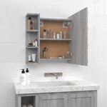 vidaXL Armoire à miroir avec LED Sonoma gris 70x16 5x60 cm