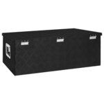 vidaXL Boîte de rangement Noir 90x47x33 5 cm Aluminium