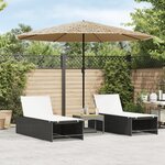 vidaXL Parasol de jardin avec LED et mât en acier marron 324x324x247cm