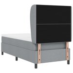 vidaXL Lit à ressorts avec matelas Gris clair 90x190 cm Tissu