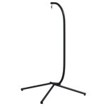 vidaXL Support de chaise suspendue en forme d'œuf noir acier