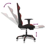 vidaXL Chaise de jeu de massage repose-pied Noir&Bordeaux Similicuir