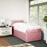 vidaXL Sommier à lattes de lit et matelas Rose 80x200 cm Velours