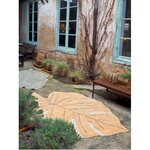 Tapis coton lavable Monstera miel - 120 x 180 cm