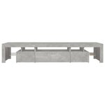 vidaXL Meuble TV avec lumières LED Gris béton 215x36 5x40 cm
