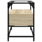 vidaXL Meuble TV avec dessus en verre chêne sonoma bois d'ingénierie