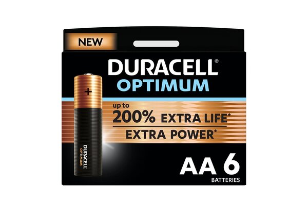 Duracell pack de 6 piles aa optimum  1 5 v lr06