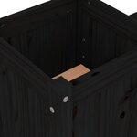 vidaXL Banc avec jardinières noir 180x36x63 cm bois massif de pin