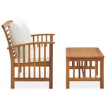 vidaXL Salon de jardin 2 Pièces avec coussins bois d'acacia solide