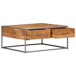 vidaXL Table basse 75x75x35 cm Bois solide d'acacia