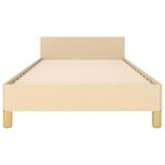 vidaXL Cadre de lit avec tête de lit Crème 90x190 cm Tissu