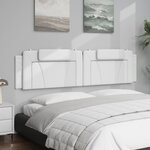 vidaXL Coussin de tête de lit blanc 200 cm similicuir