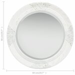 vidaXL Miroir mural style baroque 50 cm Blanc