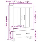 vidaXL Buffet haut chêne marron 69 5x31x115 cm bois d'ingénierie
