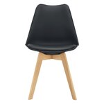 Lot de 4 chaises de salle à manger similicuir hêtre noir 03_0006765
