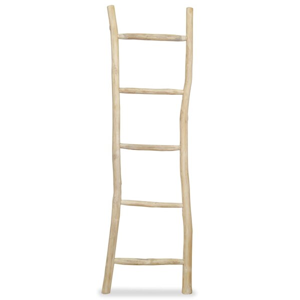 vidaXL Porte-serviette avec 5 barreaux Teck 45 x 150 cm Naturel