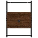 vidaXL Table de chevet murale 2 Pièces chêne marron 35x30x51 cm