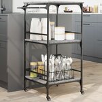 vidaXL Chariot de cuisine sonoma gris 60 5x50x105 cm bois d'ingénierie