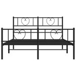 vidaXL Cadre de lit métal sans matelas avec pied de lit noir 135x190cm