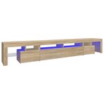 vidaXL Meuble TV avec lumières LED Chêne sonoma 260x36 5x40 cm