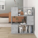 vidaXL Bibliothèque/Séparateur de pièce Gris béton 80x24x94 cm