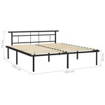 vidaXL Cadre de lit sans matelas noir métal 200x200 cm