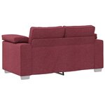 Ensemble de canapé 3 pièces avec coussins en tissu rouge vin