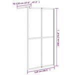 vidaXL Écran de douche 118x190 cm Verre trempé foncé