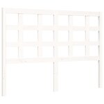 vidaXL Cadre de lit avec tête de lit blanc double bois massif