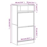 vidaXL Armoire à chaussures chêne sonoma 60x34x116cm Bois d'ingénierie