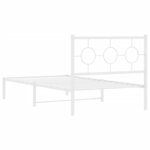vidaXL Cadre de lit métal avec tête de lit blanc 100x200 cm