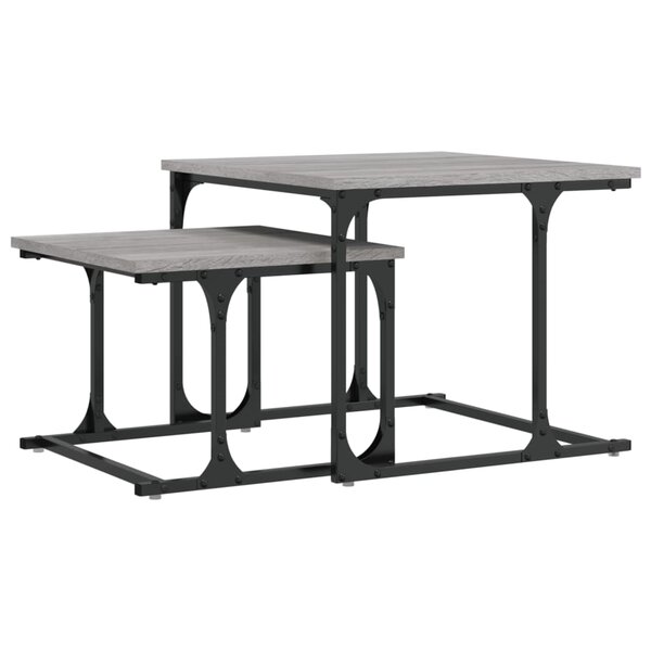 vidaXL Table basse gigogne 2 Pièces sonoma gris bois d'ingénierie